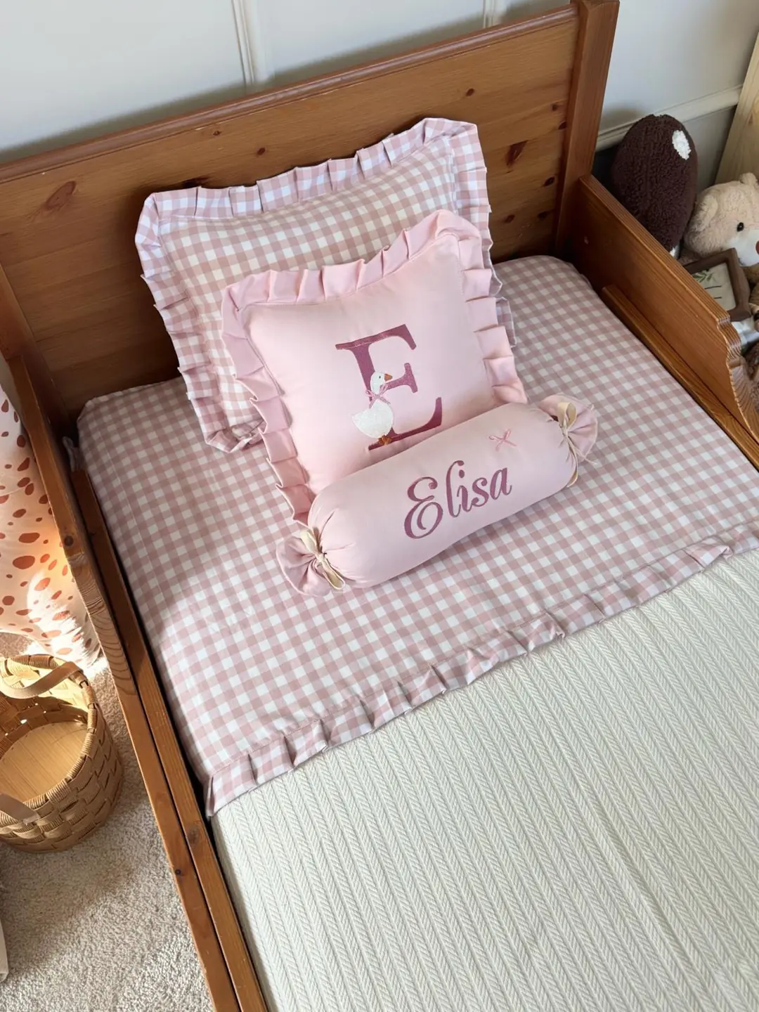 YASTIK KILIFLI 3'LÜ PİKE TAKIMI PUDRA GÜLKURUSU BLUSH GARDEN - GÜLKURUSU PUDRA PÖTİKARE
