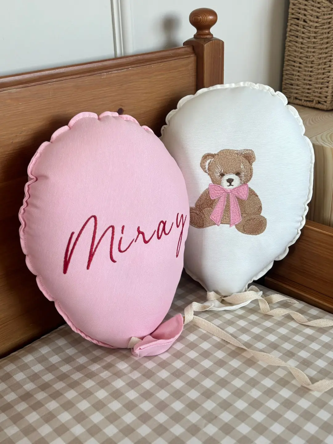 NAKIŞ BALON İSME ÖZEL 2'Lİ KIZ AYICIK CANLI PEMBE- KIRMIZI