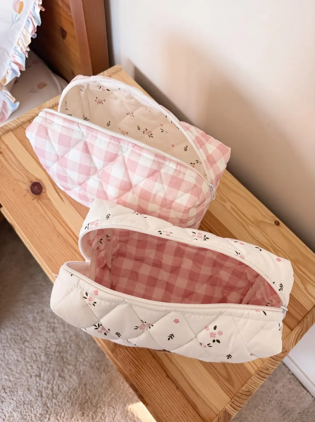KAPİTONE  BEBEK BAKIM ÇANTASI BLUSH GARDEN - 2'Lİ TAKIM