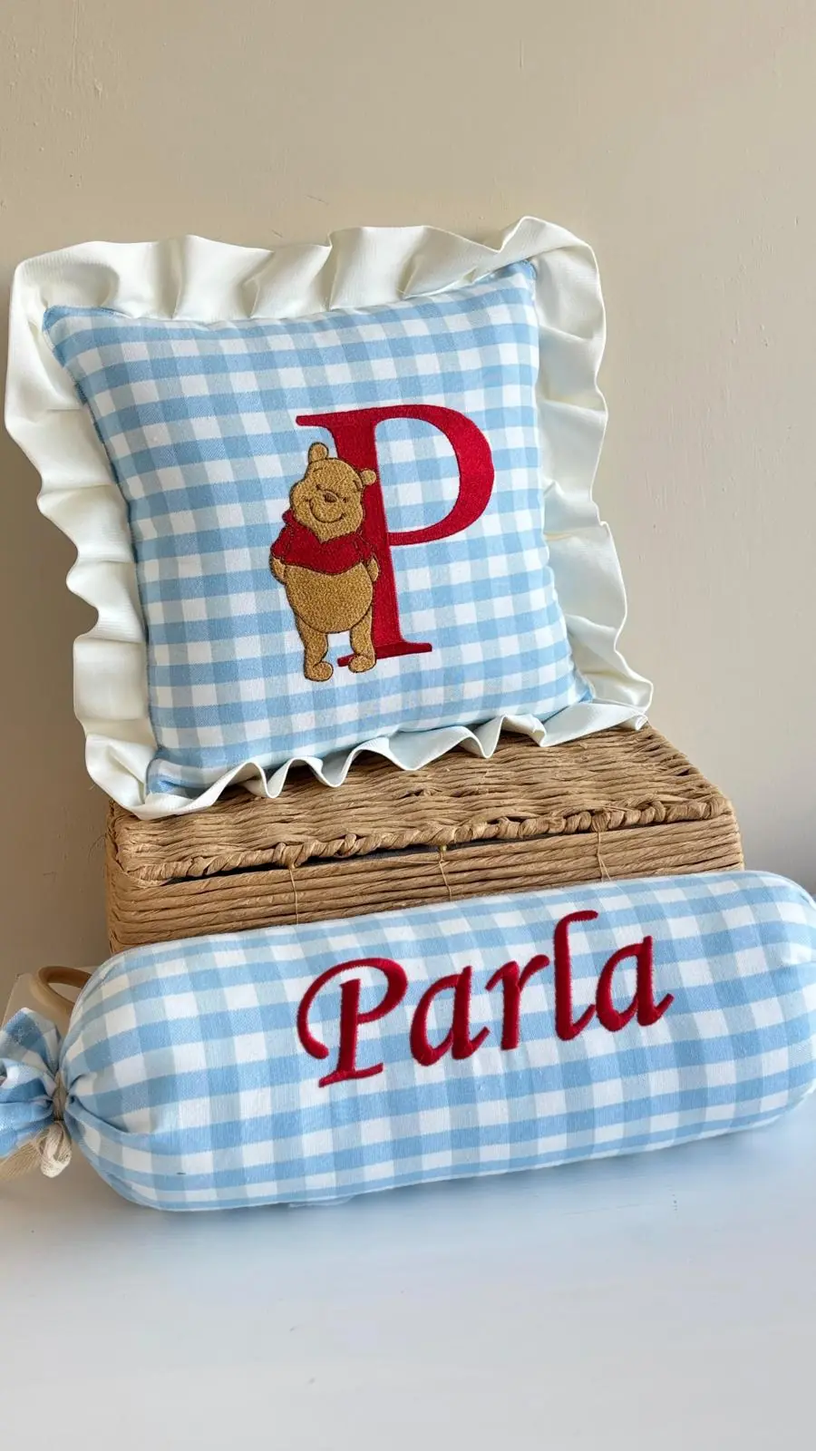 DEKORATİF 2'Lİ TAKIM YASTIK WINNIE THE POOH - BEBE MAVİSİ