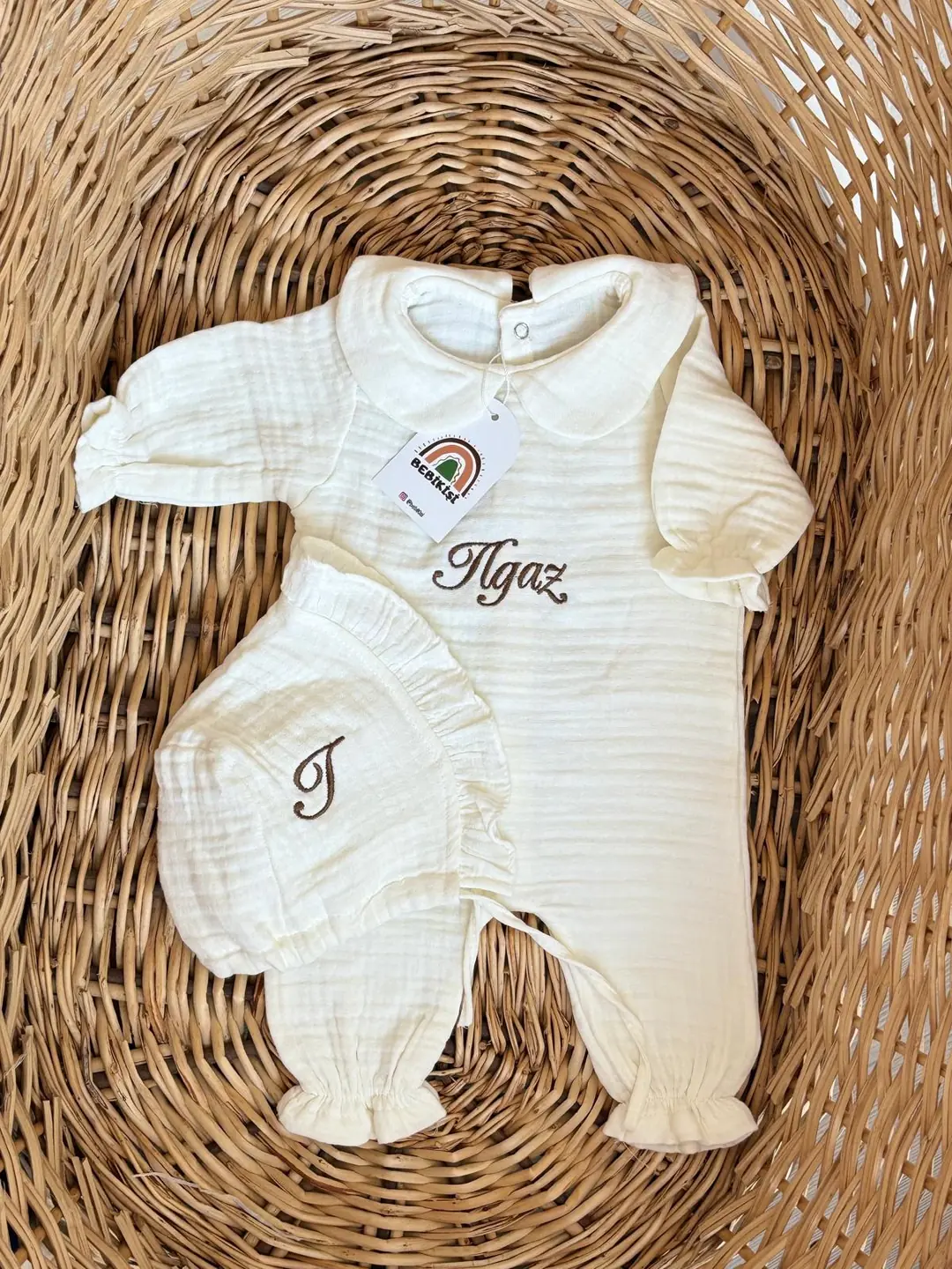 MÜSLİN GİYİM - BEBE YAKA ÇAPRAZ TULUM