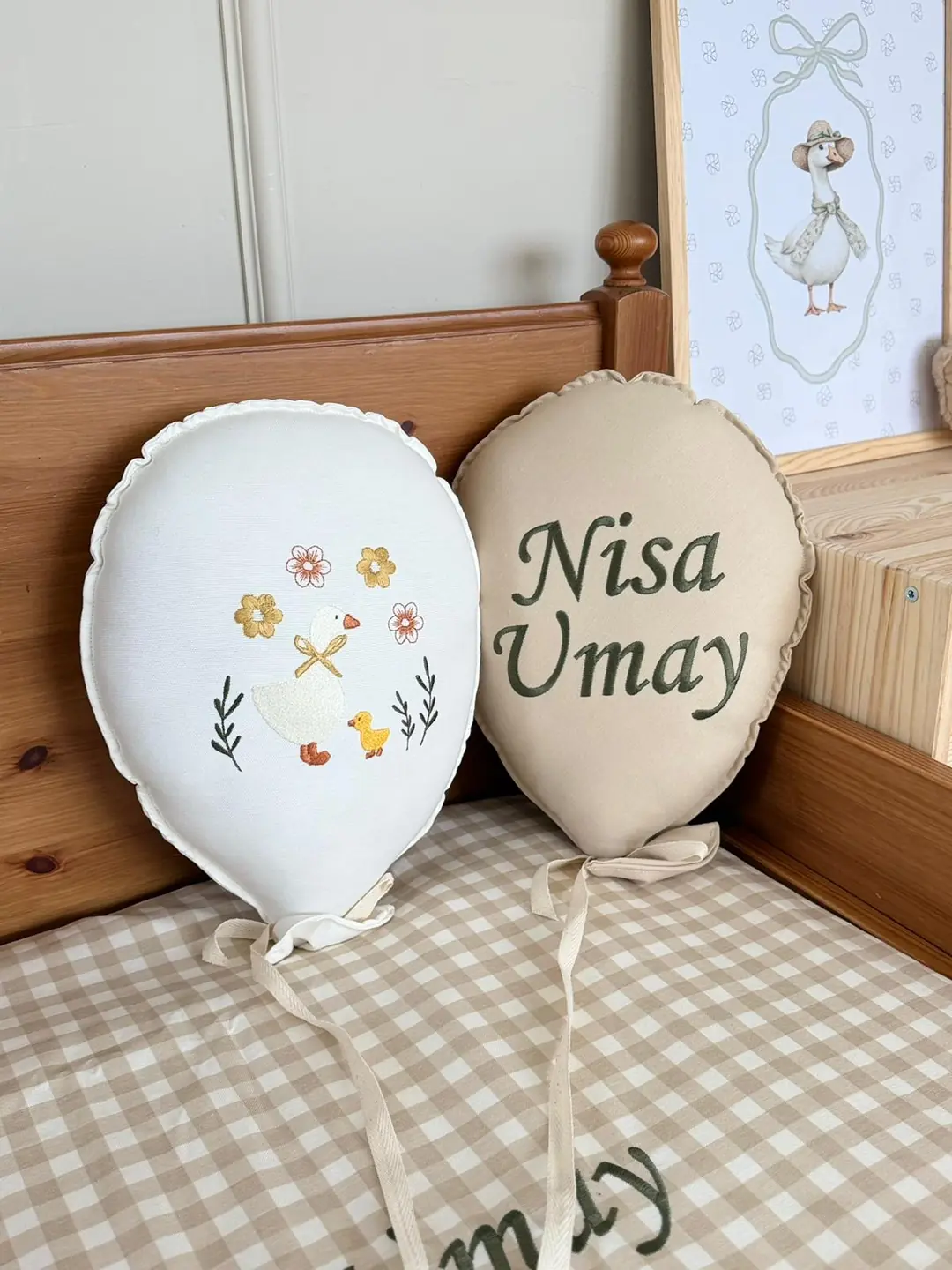 NAKIŞ BALON İSME ÖZEL 2'Lİ ÖRDEK HAKİ- GOLD
