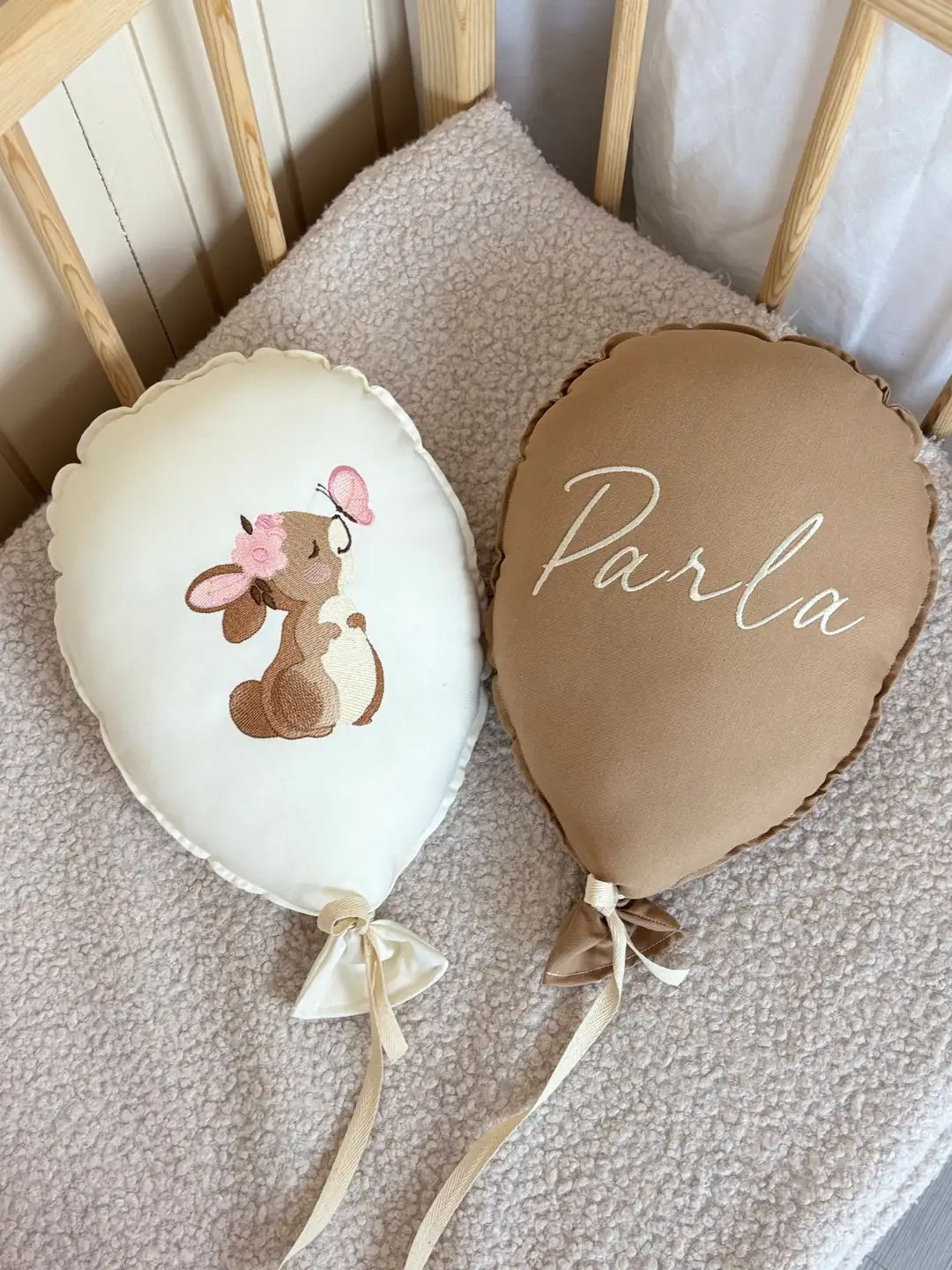 SEVİMLİ TAVŞAN 2Li NAKIŞ BALON TAKIMI - SÜTLÜ KAHVE EKRU