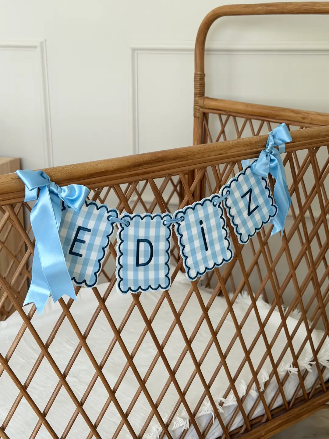 NAKIŞ İSİMLİK BEBE MAVİSİ - BEBE MAVİSİ SATEN KURDELE